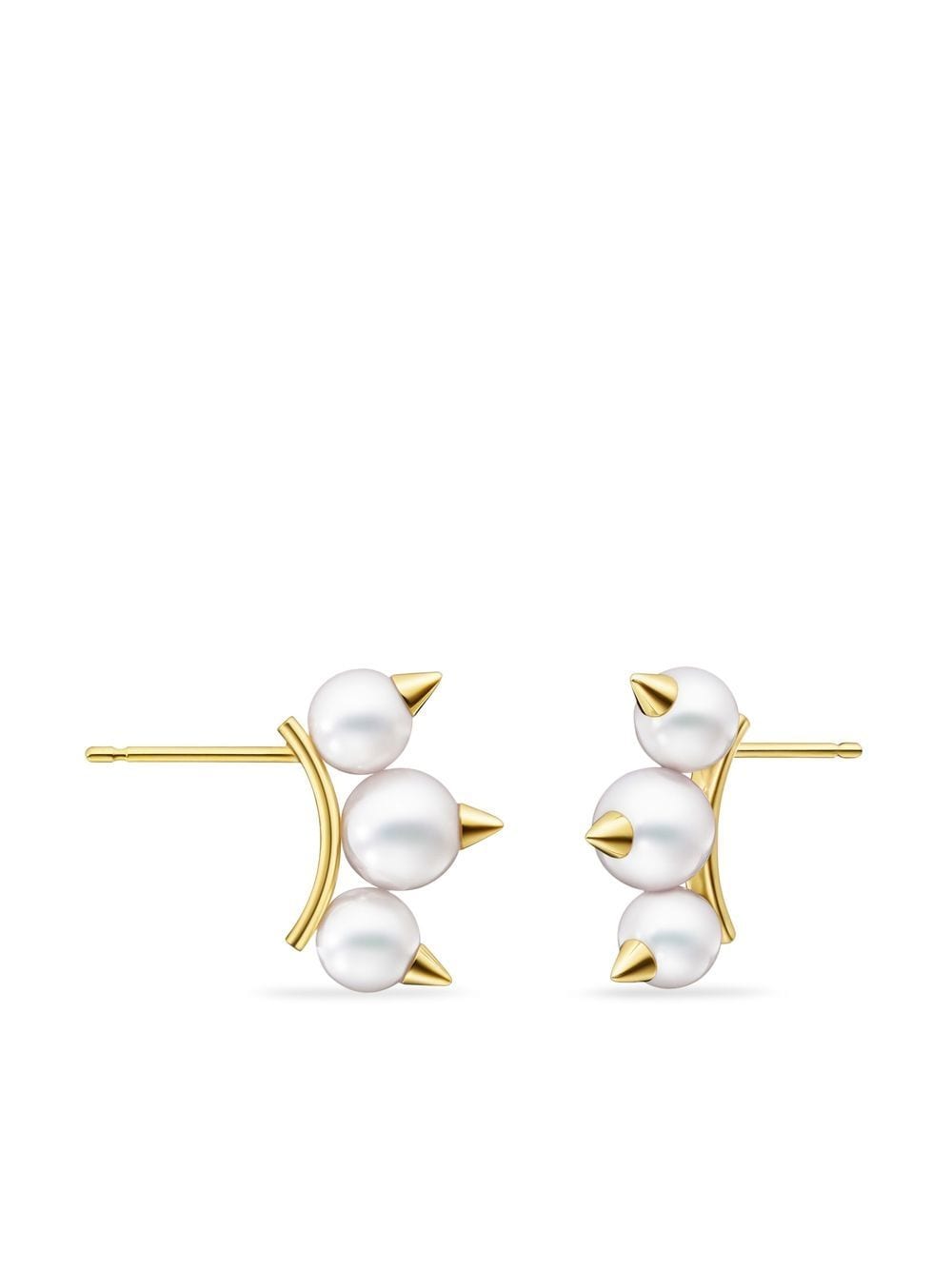 Shop Tasaki 18kt Yellow Gold Collection Line Danger Neo Earrings