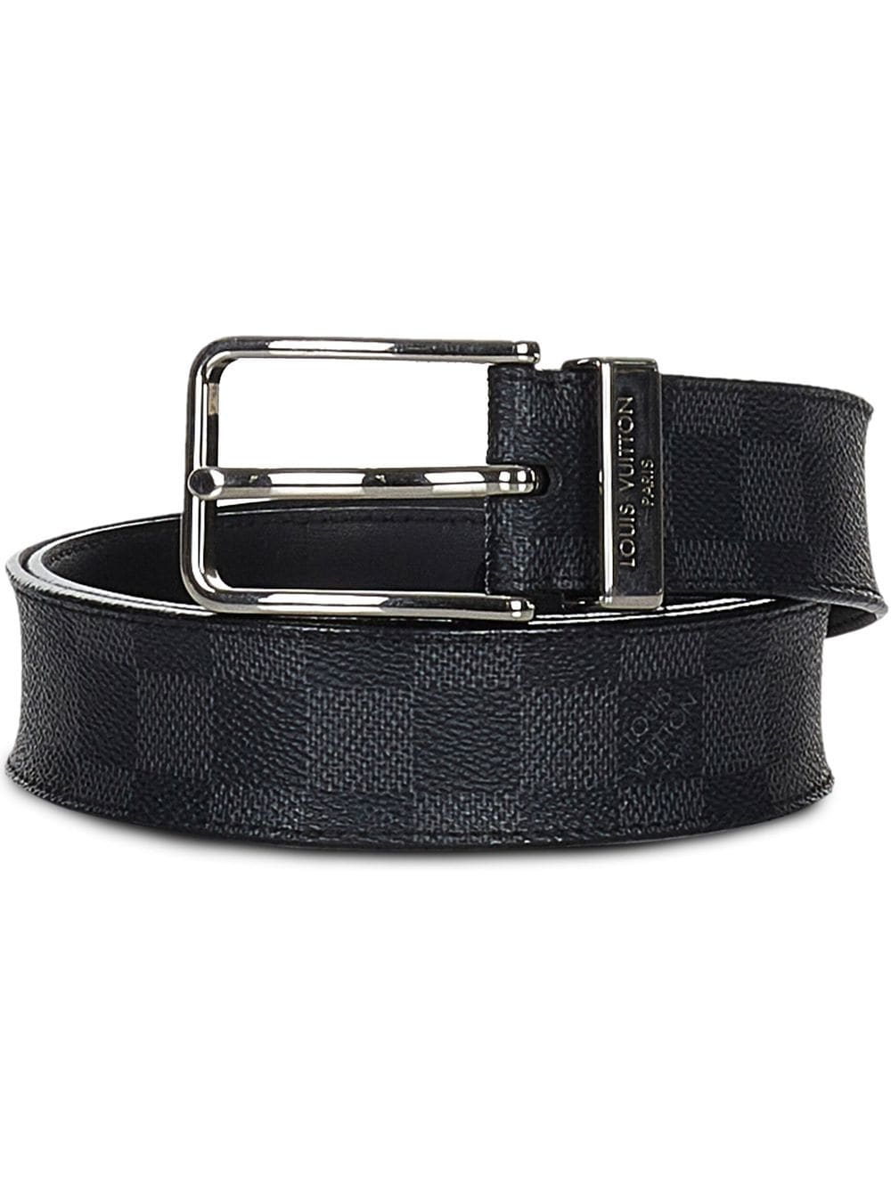 Pre-owned Louis Vuitton  Pont Neuf Buckle Belt In Black