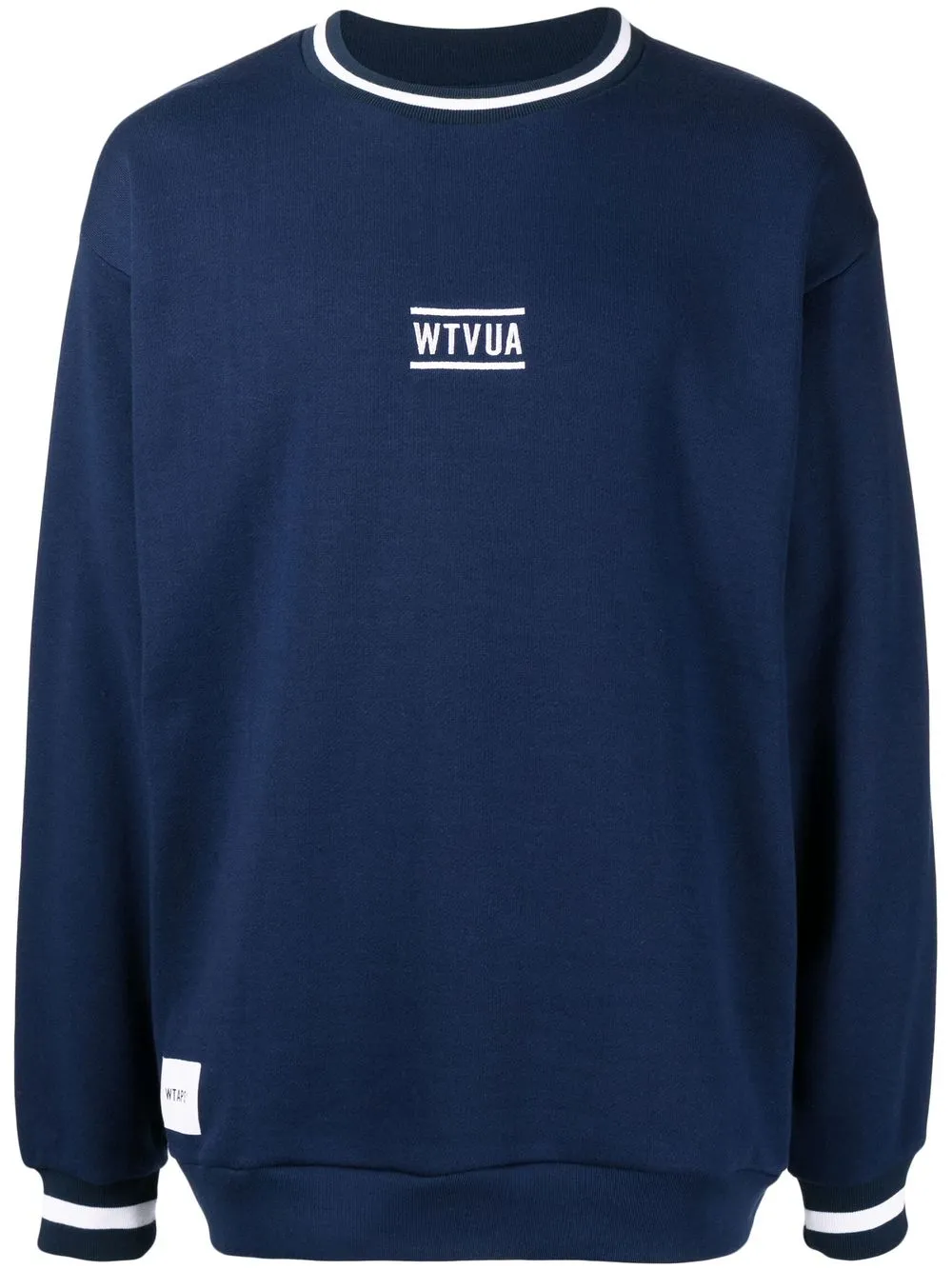 

WTAPS logo-print crew neck sweatshirt - Blue