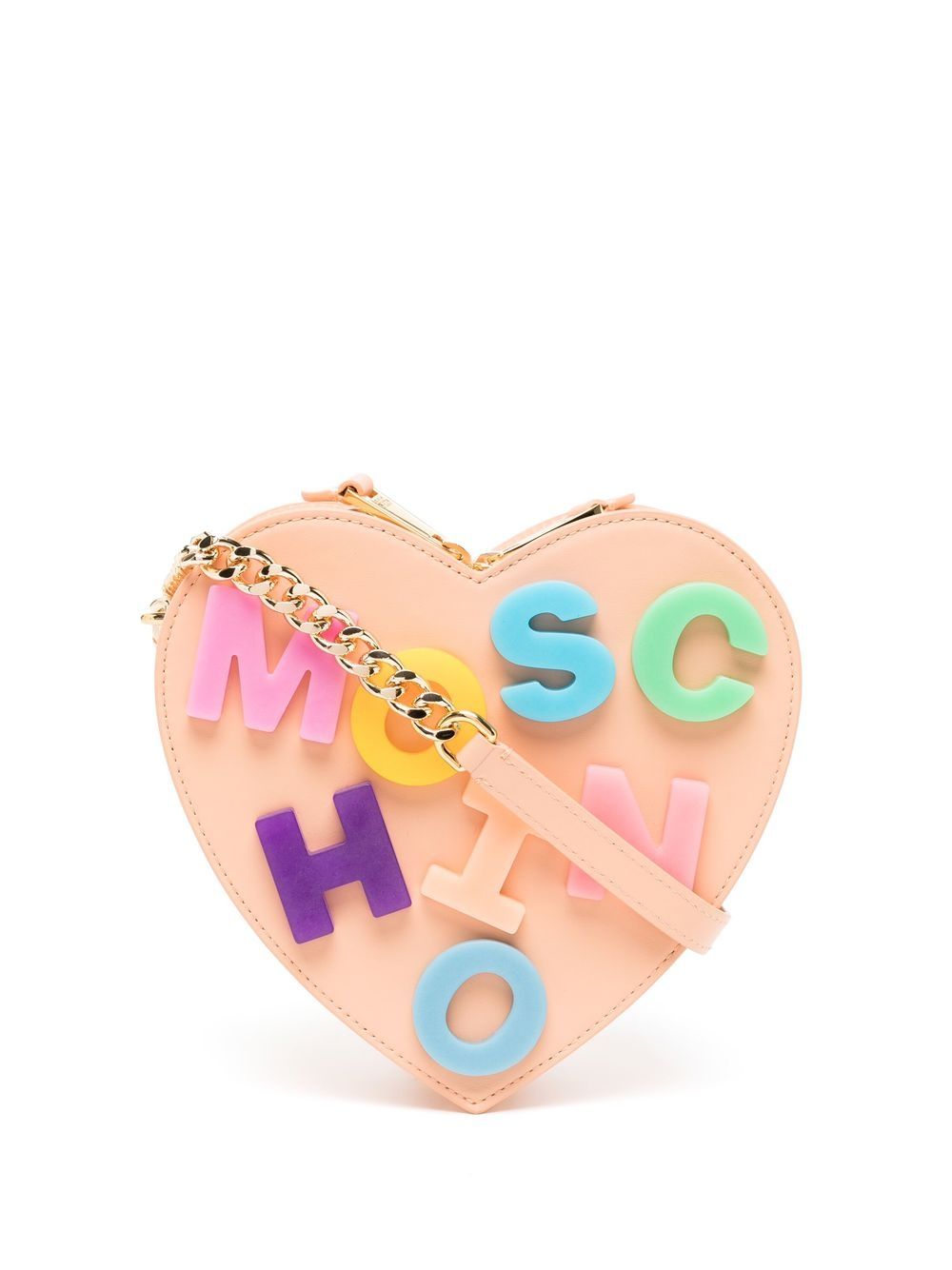 Moschino Heart-shaped Letters Crossbody Bag In Orange | ModeSens