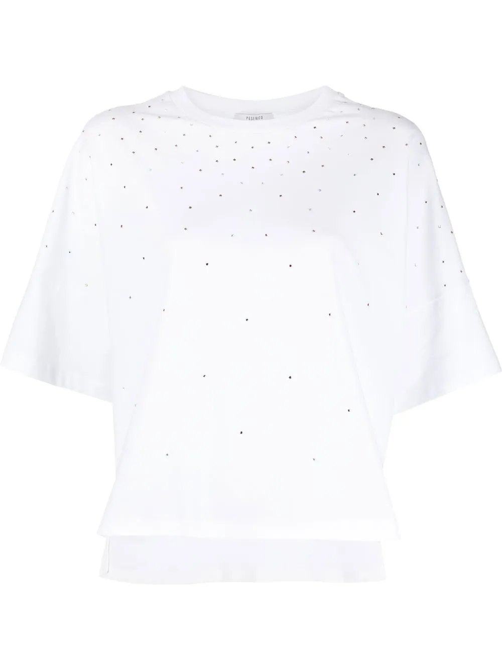 

Peserico playera con logo de strass - Blanco