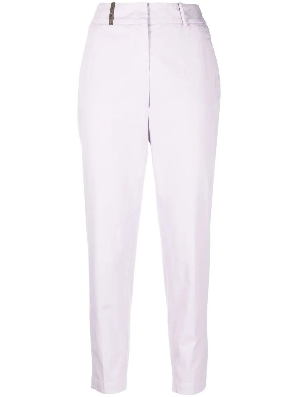 

Peserico cropped tapered stretch-cotton trousers - Purple