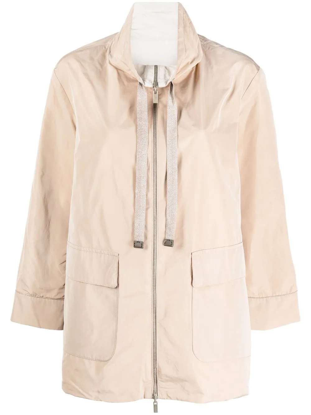 

Peserico crop-sleeve zipped coat - Neutrals