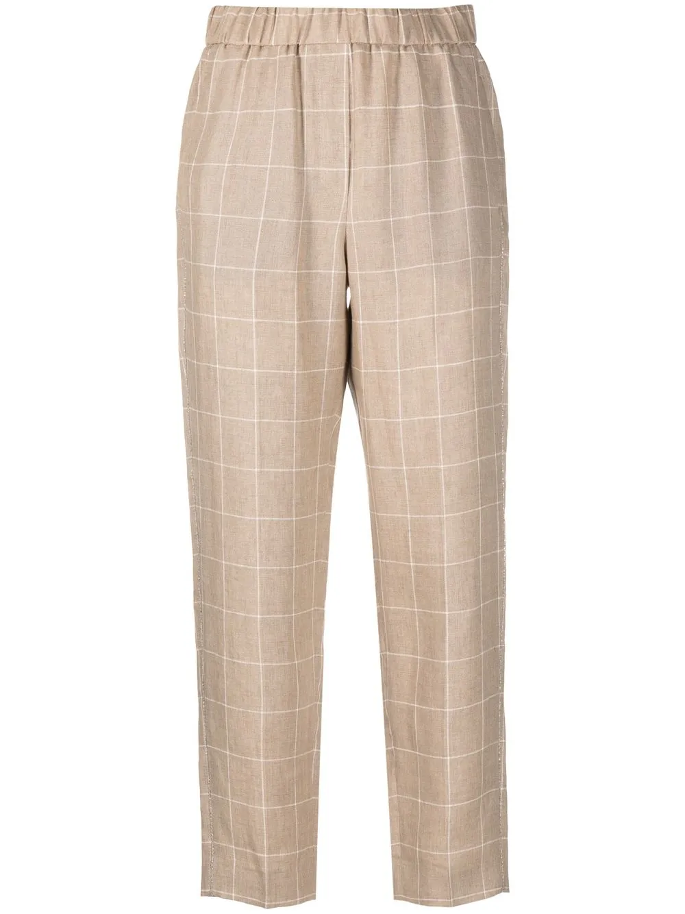 

Peserico tapered check-print trousers - Neutrals