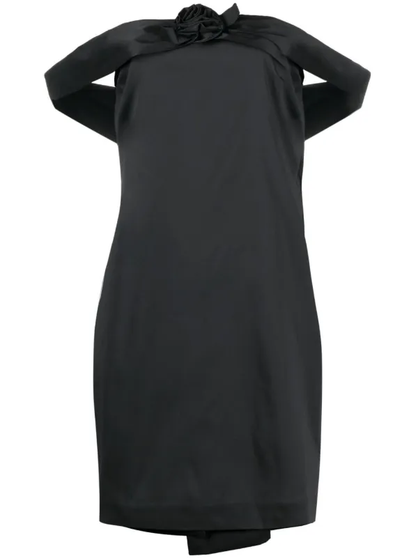 Bernadette Floral Appliqu Off-shoulder Dress - Black Bernadette Floral Appliqu Off-shoulder Dress - Black