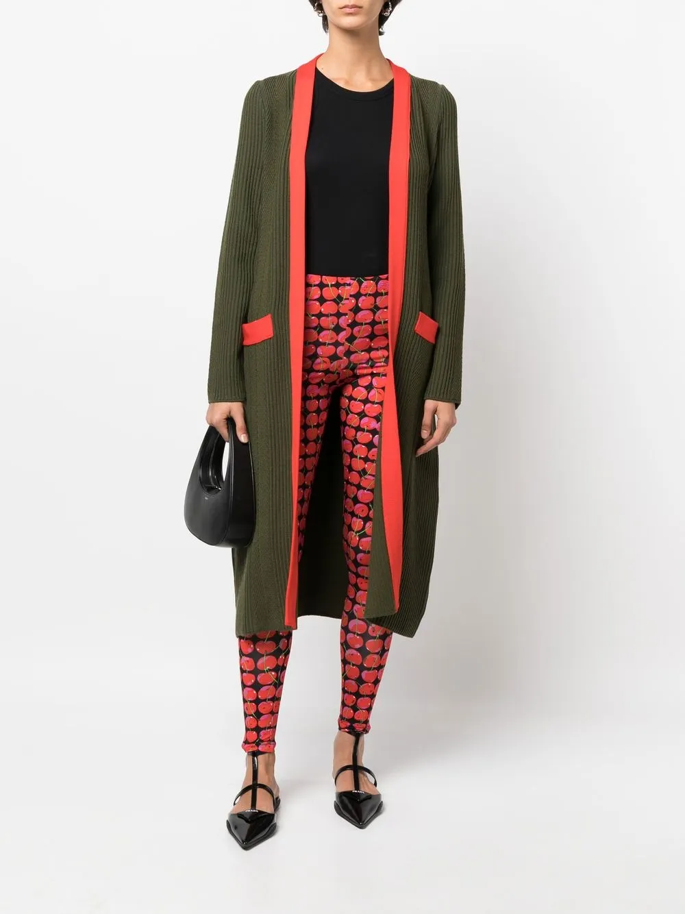 La DoubleJ Legging met kersenprint - Zwart