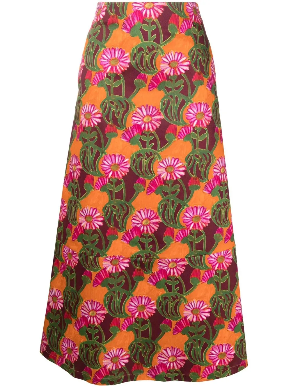 

La DoubleJ floral-print maxi skirt - Orange