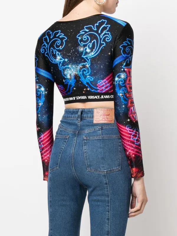Versace Jeans Couture クロップド トップ | ブルー | FARFETCH JP