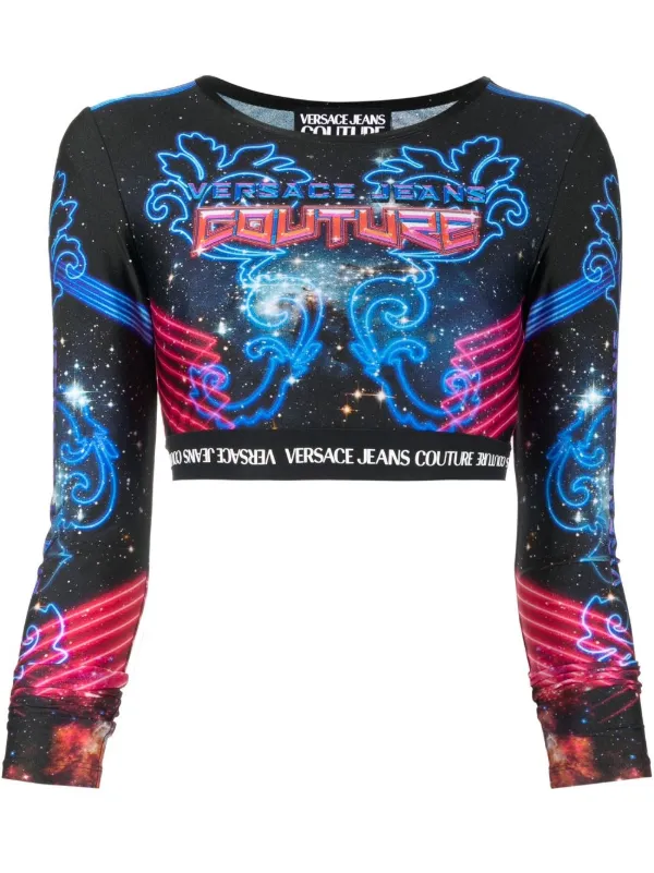 Versace Jeans Couture クロップド トップ | ブルー | FARFETCH JP