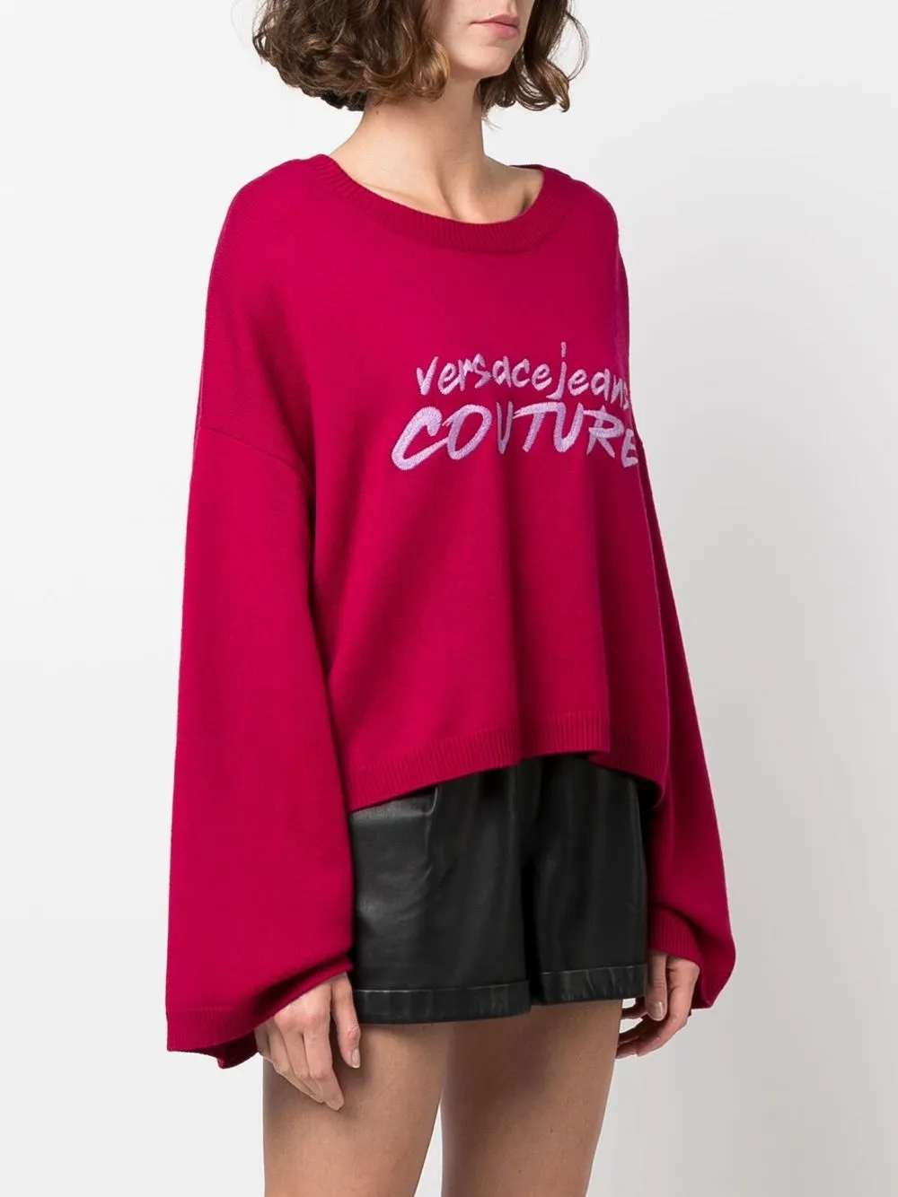 Versace Jeans Couture Pullover Mit Logo Stickerei   Rosa 