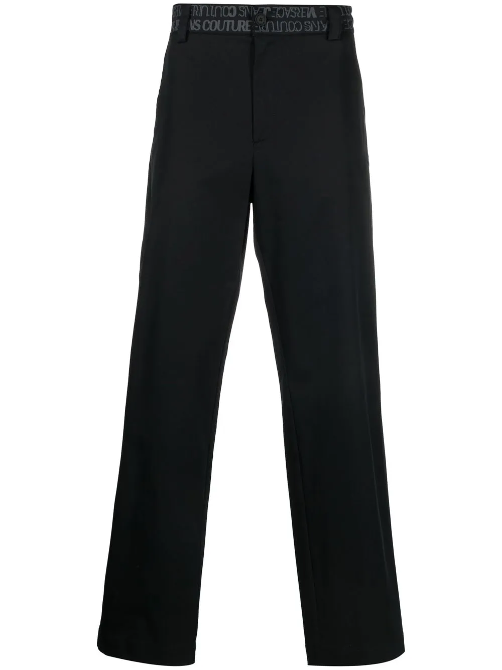 

Versace Jeans Couture monogram-pattern cotton trousers - Black