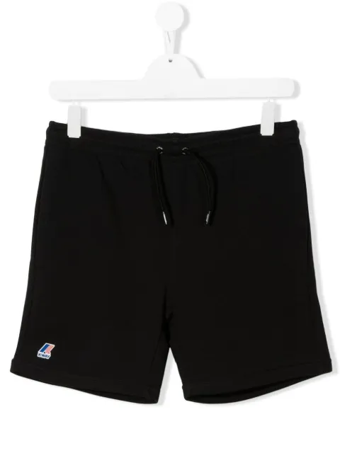 K Way Kids TEEN logo-print cotton track shorts 