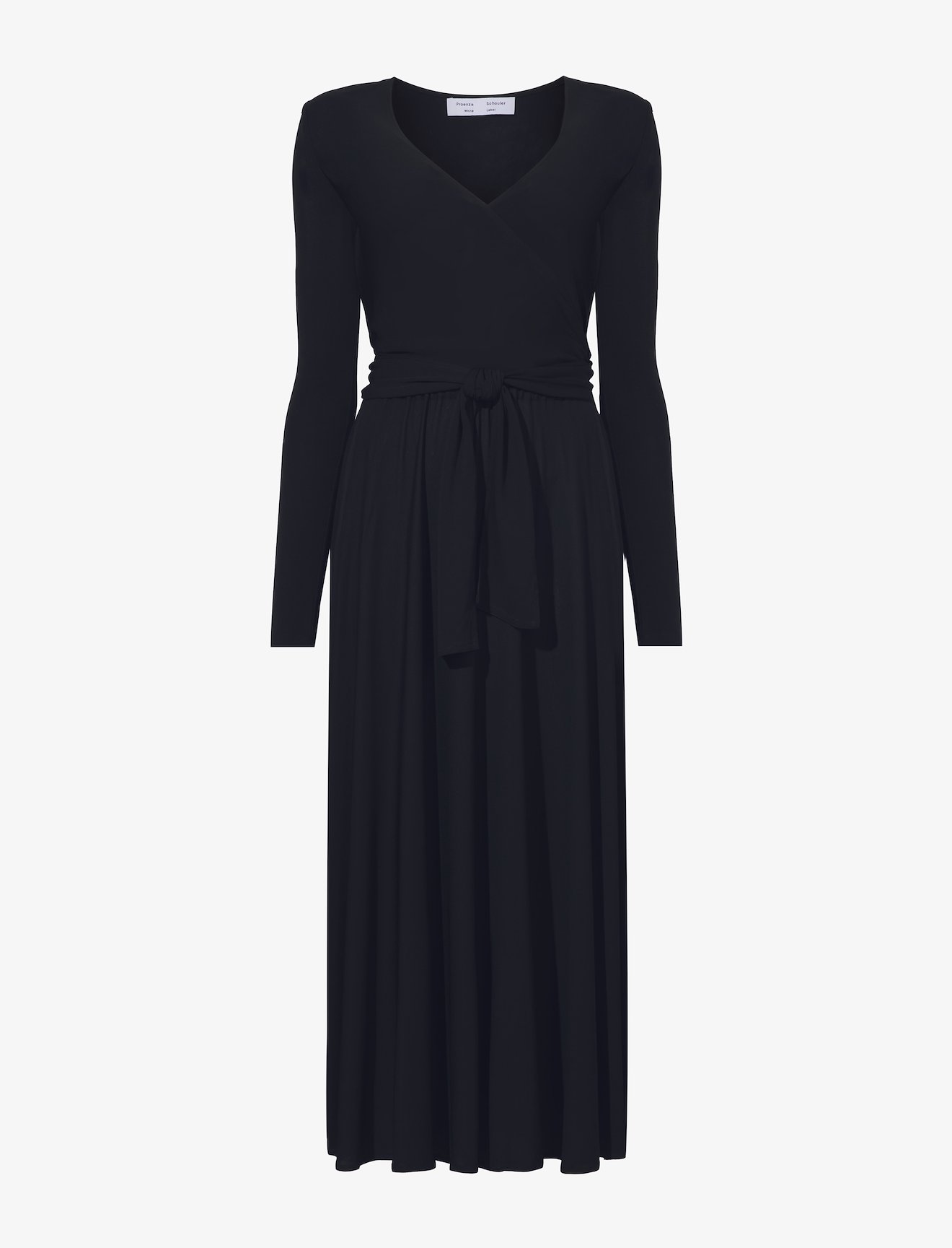 Matte Crepe Wrap Dress in black | Proenza Schouler