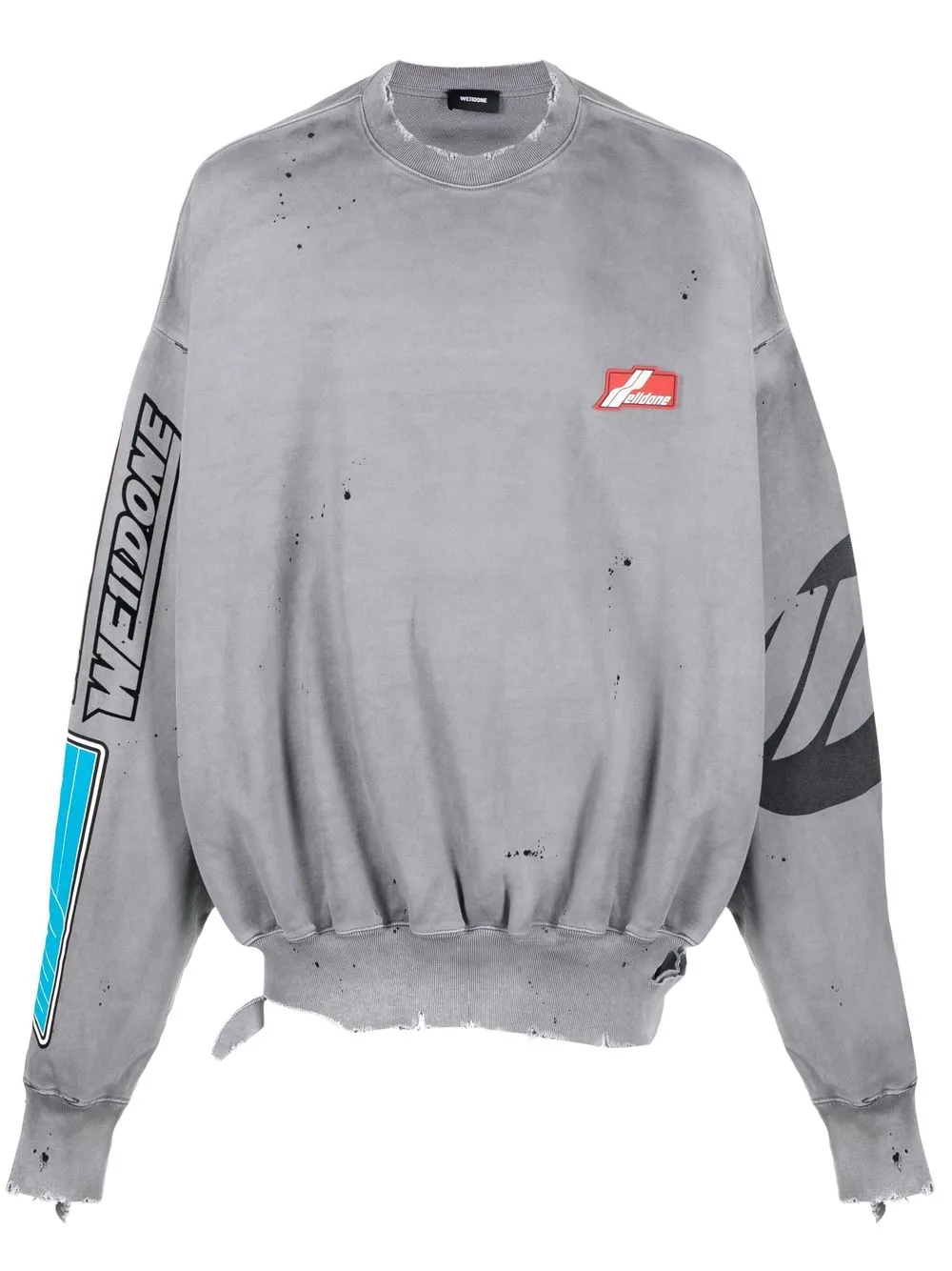 

We11done sudadera con parche del logo en el pecho - Gris