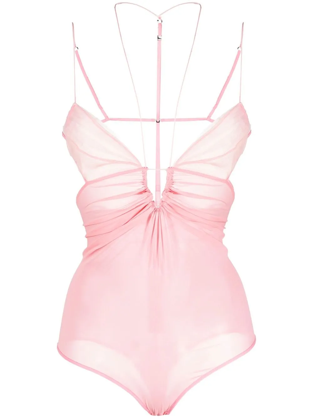NENSI DOJAKA SHEER SPAGHETTI-STRAP BODY