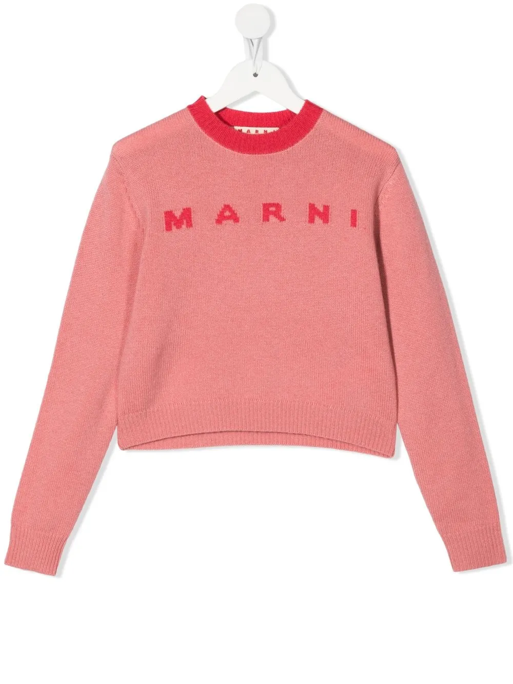 

Marni Kids suéter con cuello redondo y logo - Rosado