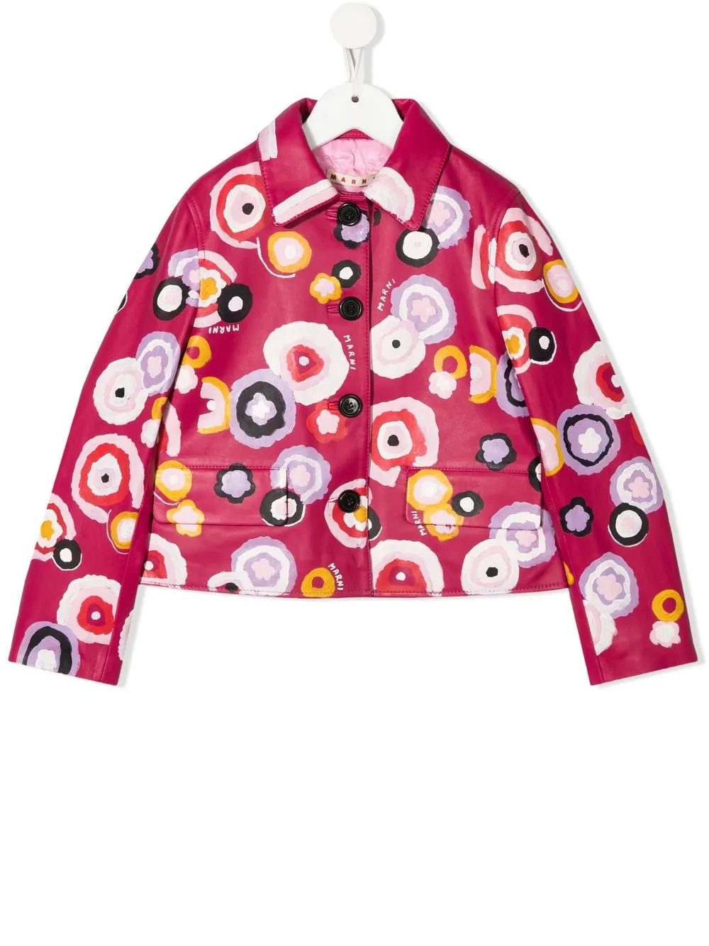 

Marni Kids all-over floral-print jacket - Rojo