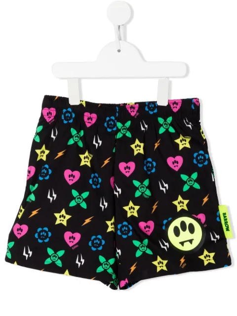 Barrow kids monogram-pattern casual shorts