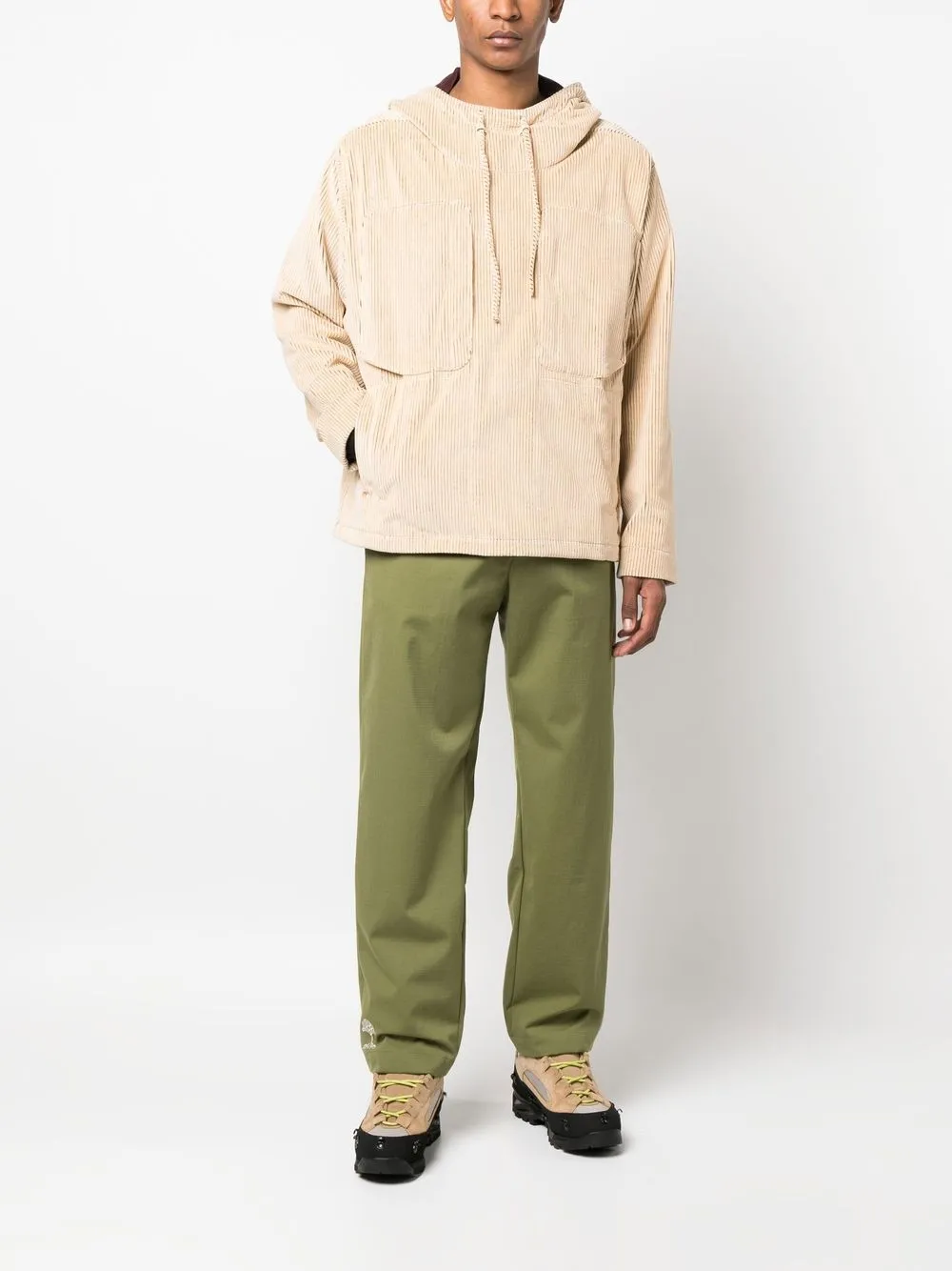 Shop Ranra Steinn Corduroy Hooded Jacket In Neutrals