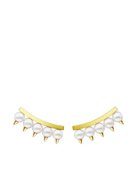 TASAKI 18K yellow gold Collection Line Danger pearl plus earrings 