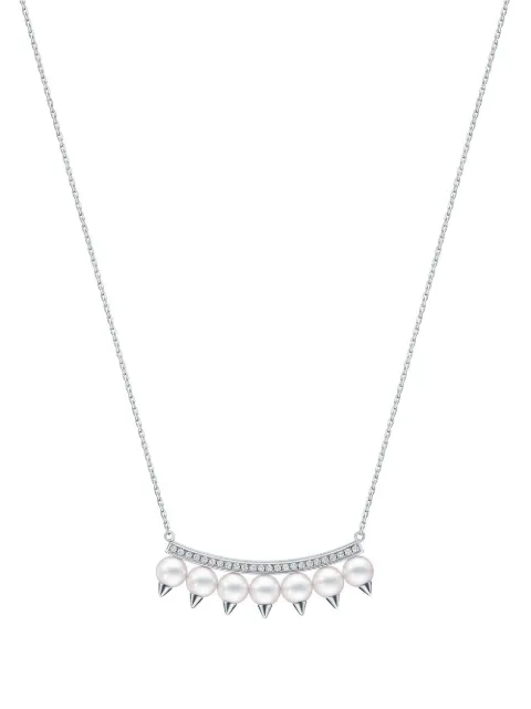 TASAKI collar Collection Line Danger plus en oro blanco de 18kt con diamante en pavé