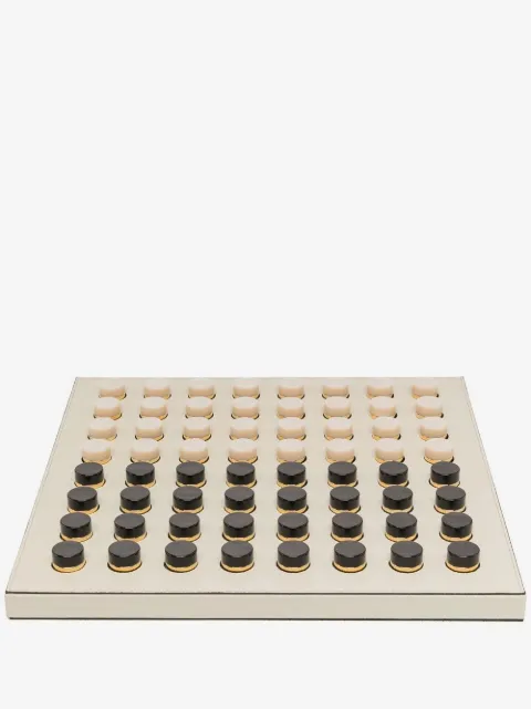 Pinetti leather chequers board