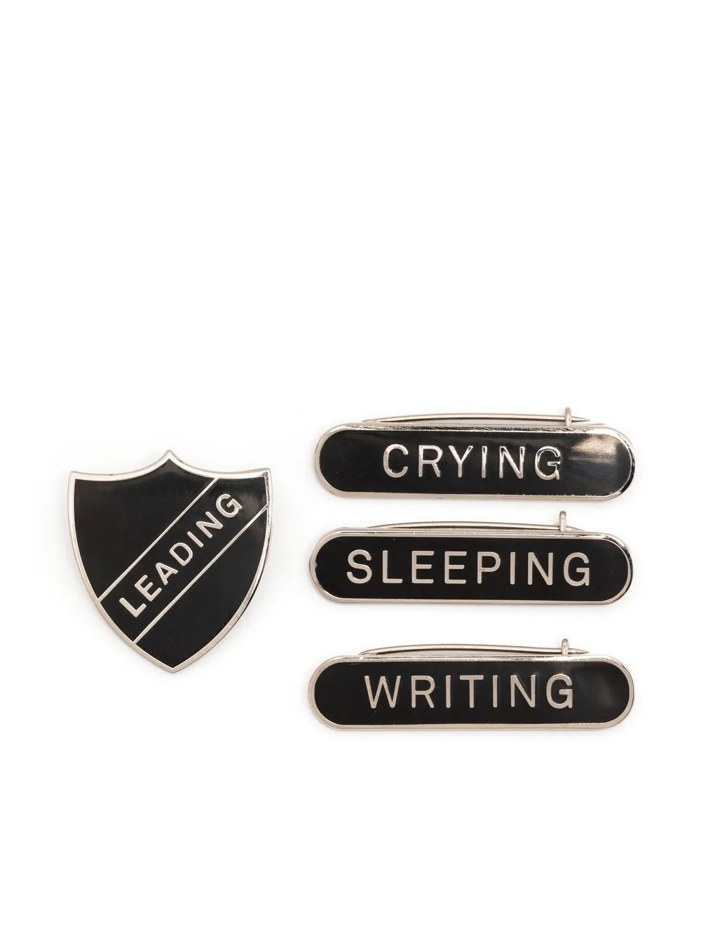 

Raf Simons set de broches con eslogan - Negro