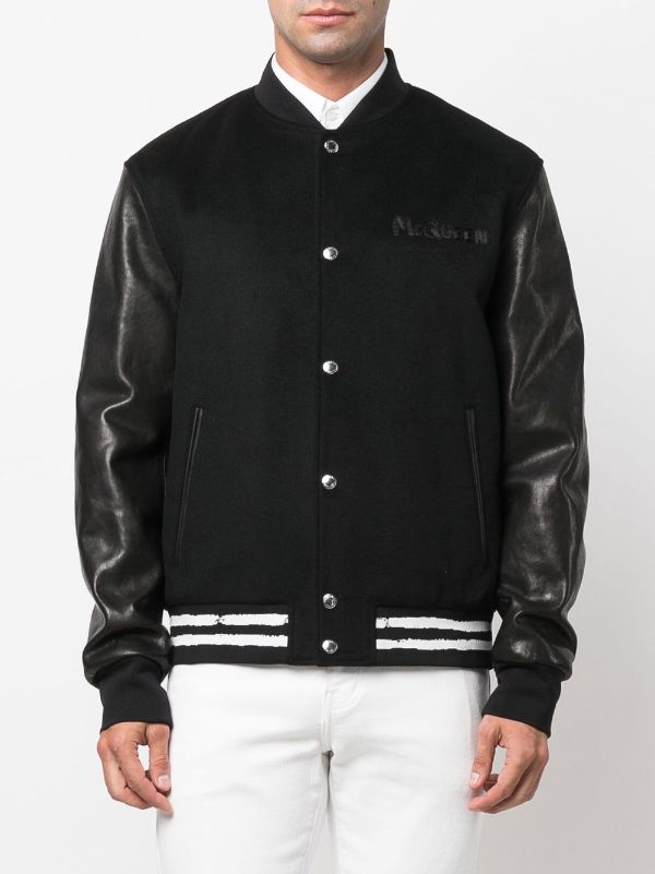 Alexander mcqueen discount embroidered leather jacket