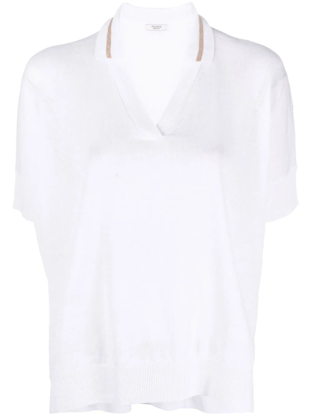 

Peserico playera tejida con cuello en V - Blanco