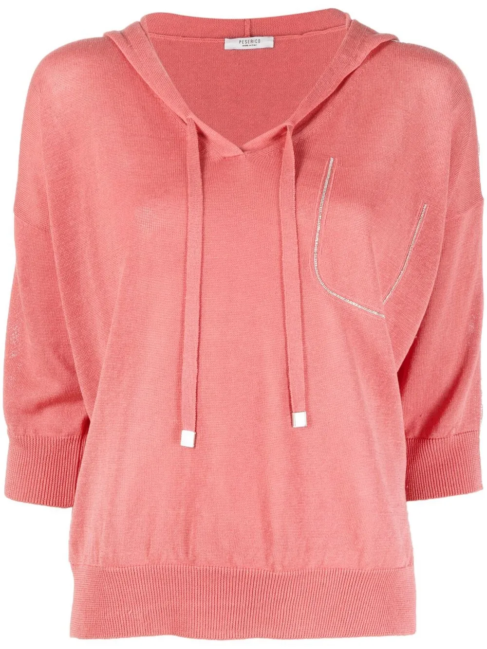 

Peserico drawstring pullover hoodie - Pink