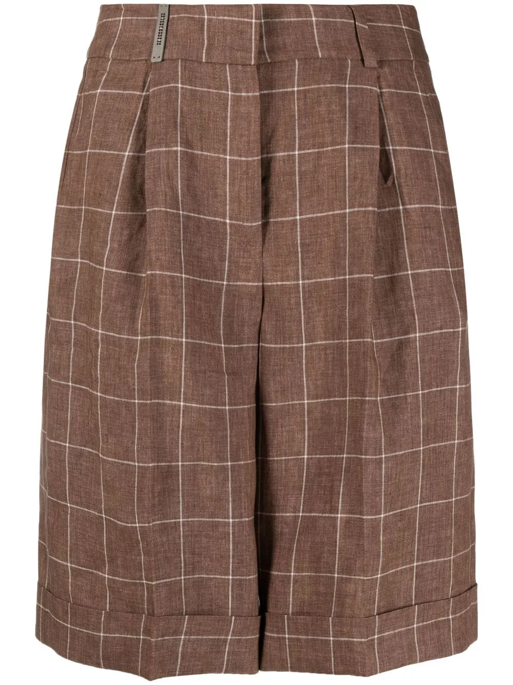 

Peserico checked knee-length shorts - Brown