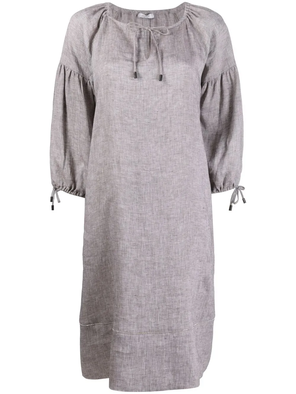 

Peserico vestido midi oversize con cordones - Marrón