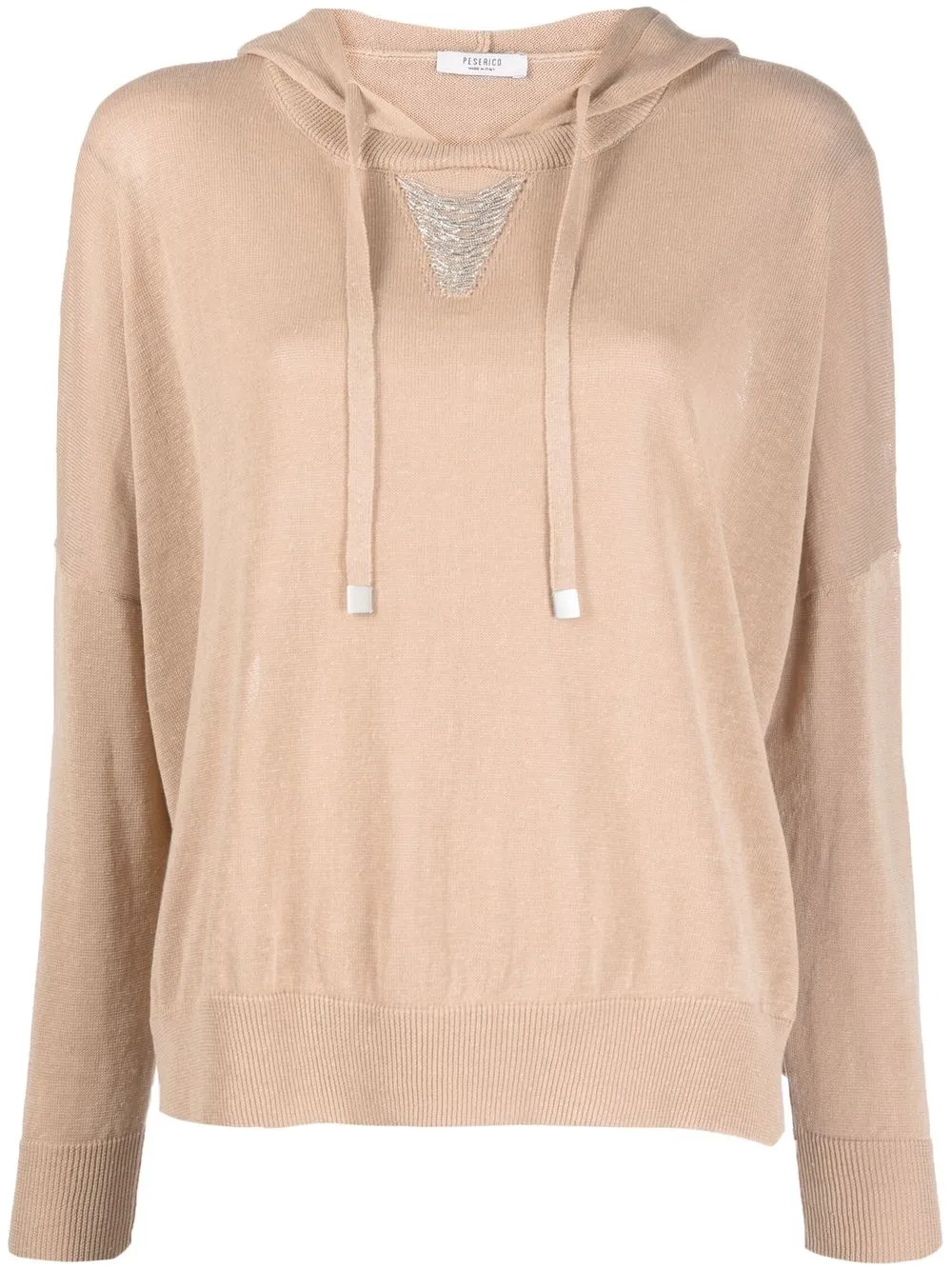 

Peserico hoodie tejido con cordones - Marrón