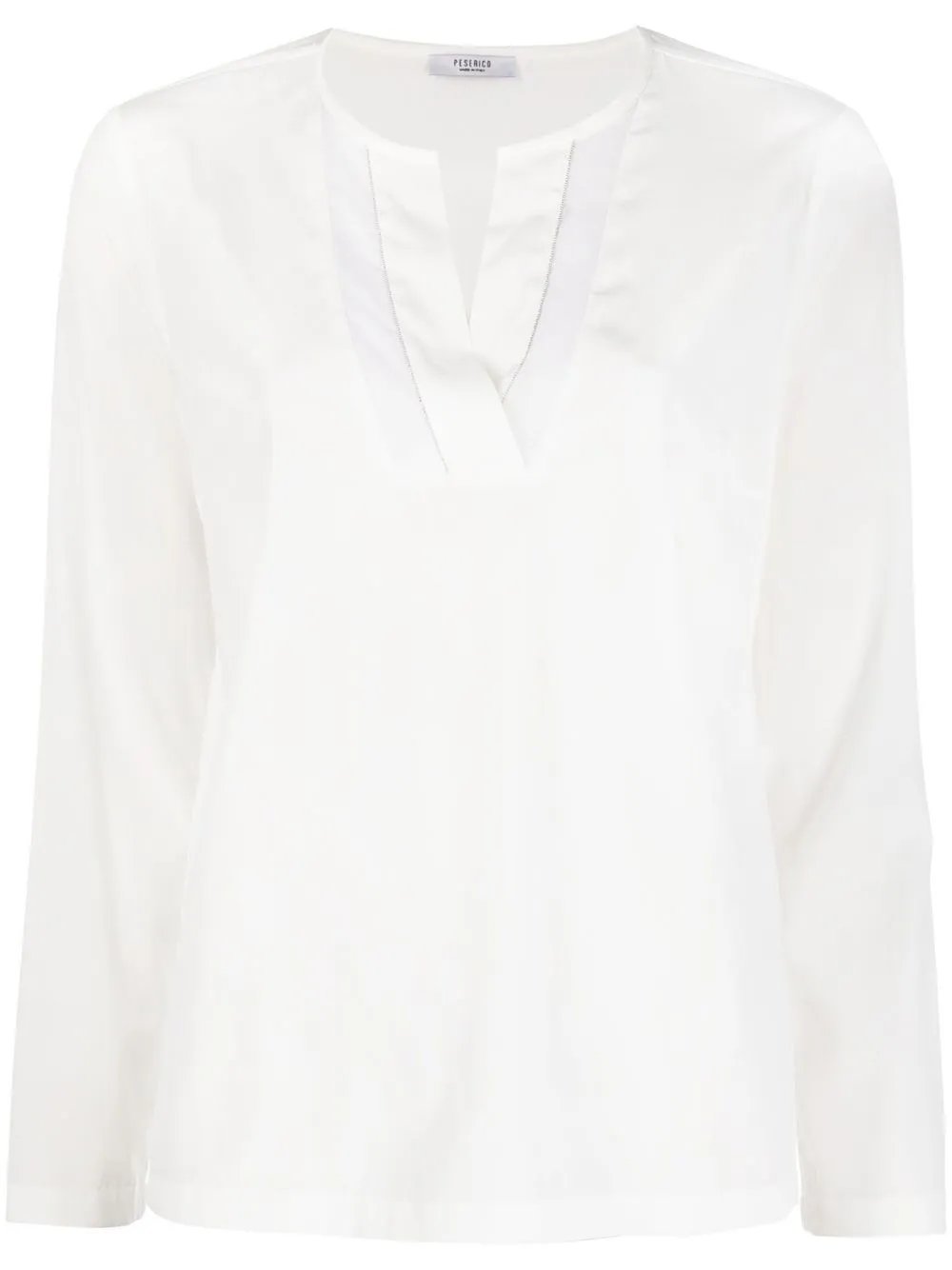 

Peserico blusa con cuello en V - Blanco