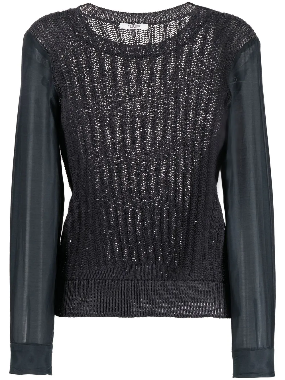 

Peserico ribbed sequin-embellished jumper - Blue