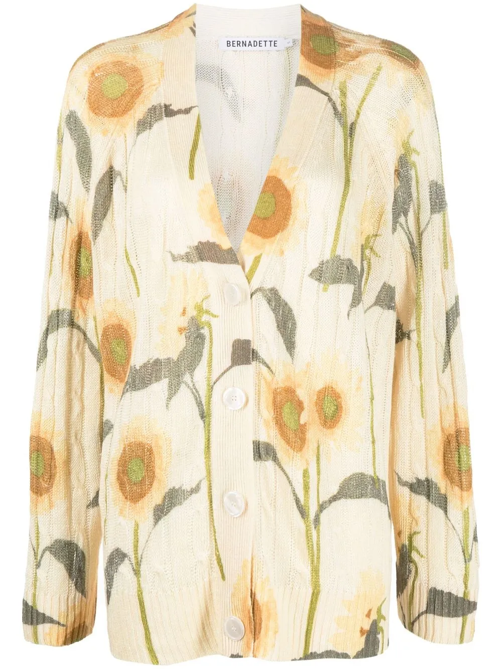 

Bernadette floral-print V-neck cardigan - Neutrals