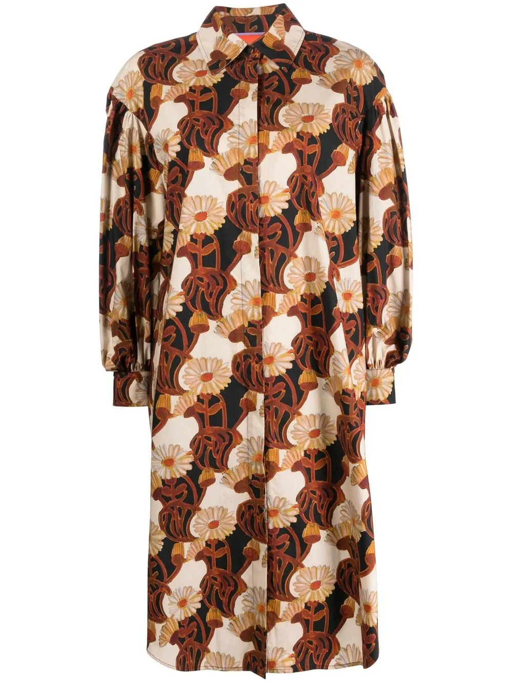 

La DoubleJ vestido camisero oversize con estampado floral - Negro