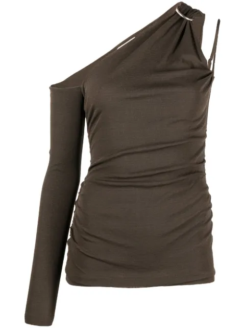 Nanushka draped neckline jersey wrap top