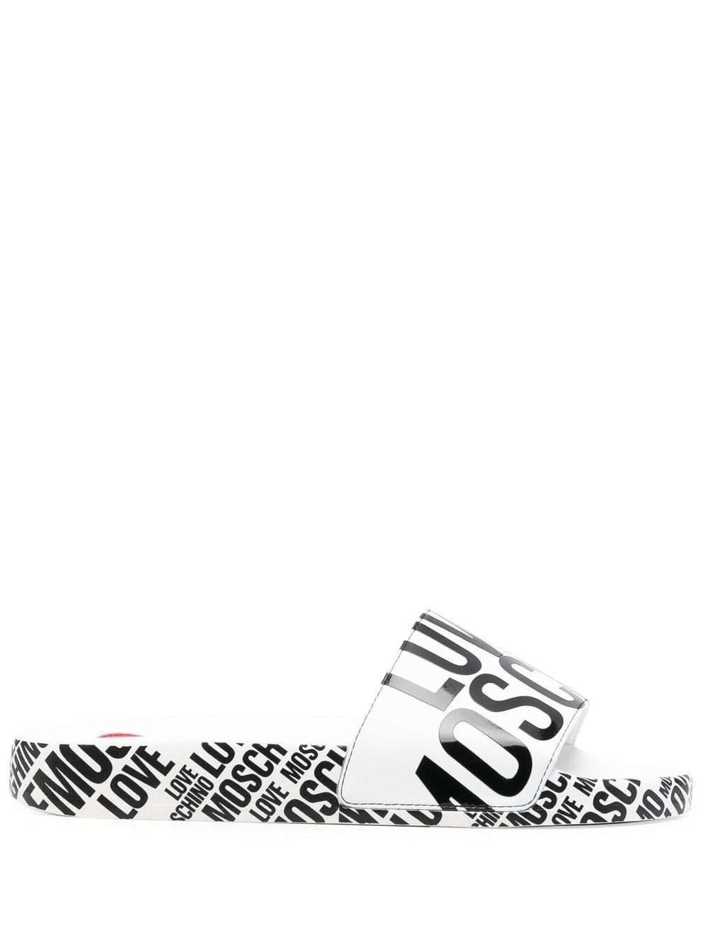 Love Moschino logo-print Slides - Farfetch