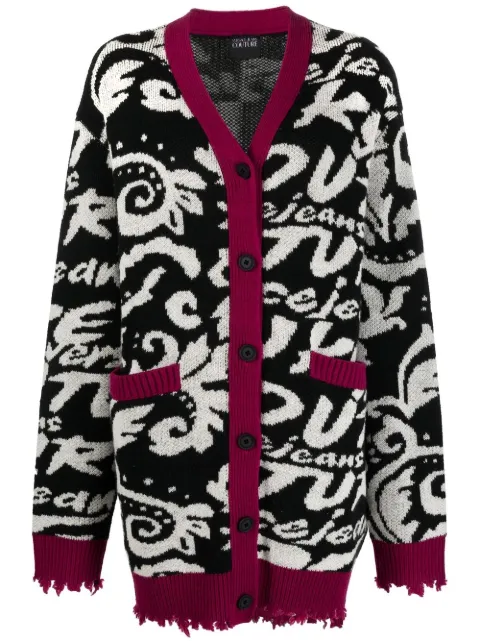 Versace Jeans Couture distressed-effect cardi-coat