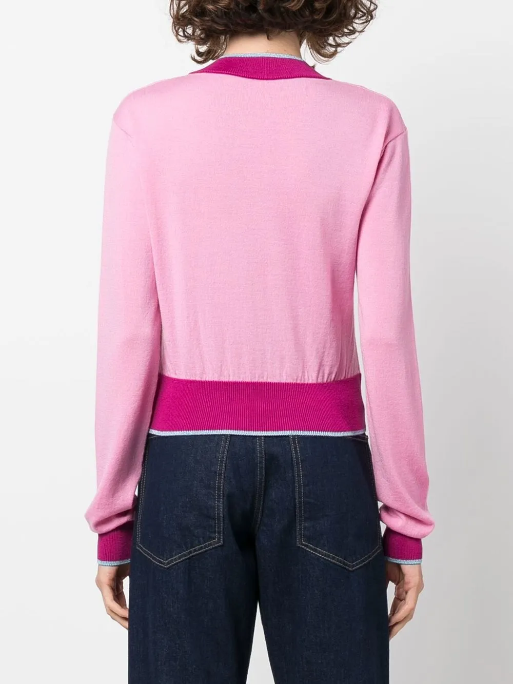 Versace Jeans Couture Round Logo Pullover In Pink