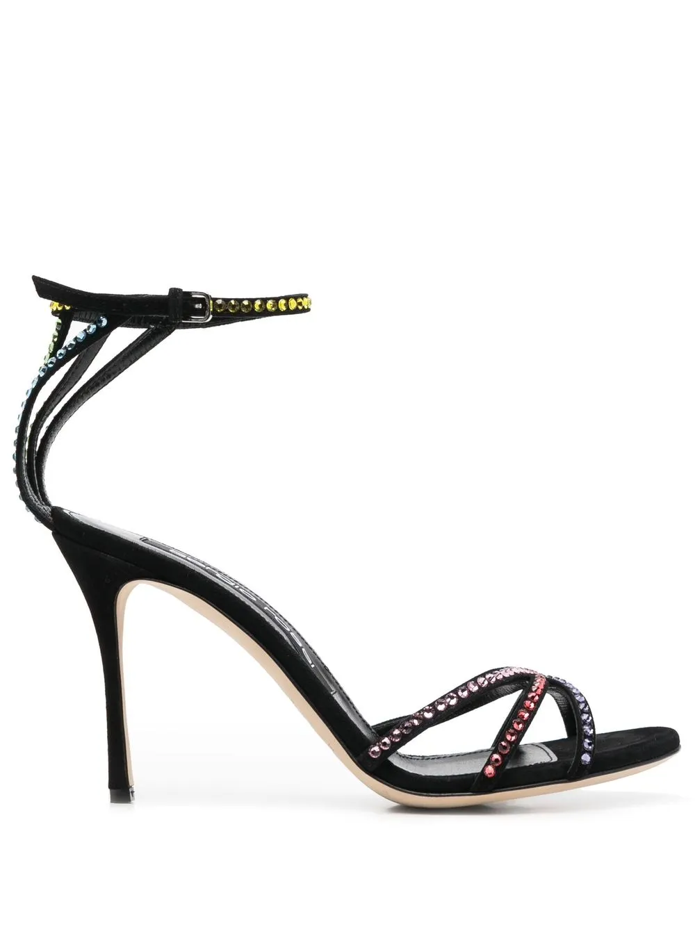 

Sergio Rossi rhinestone leather sandals - Black