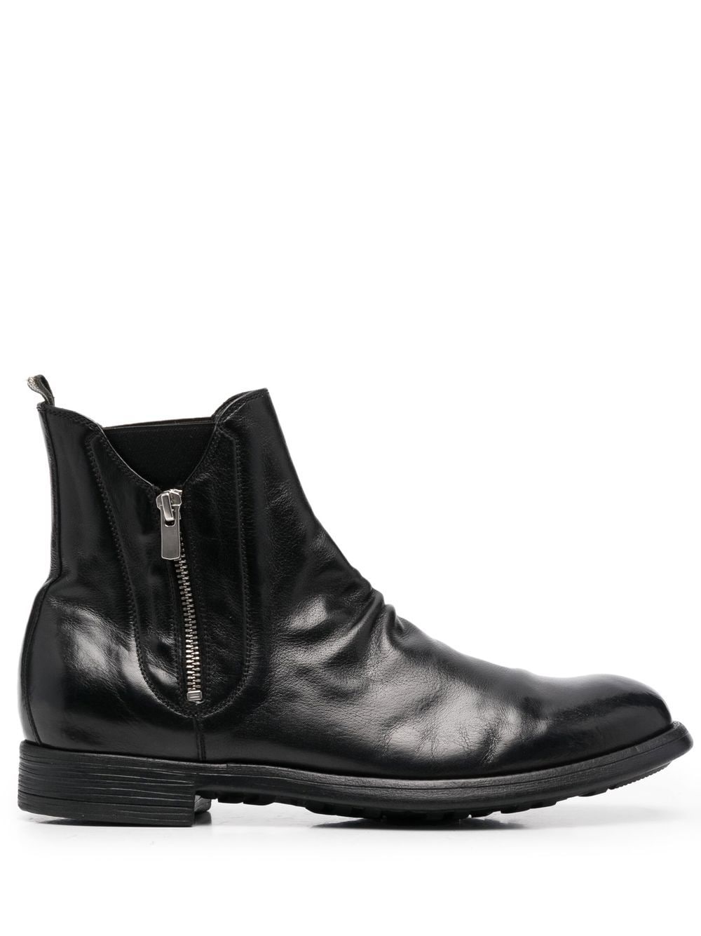 Officine Creative Side-zip Leather Boots In Black