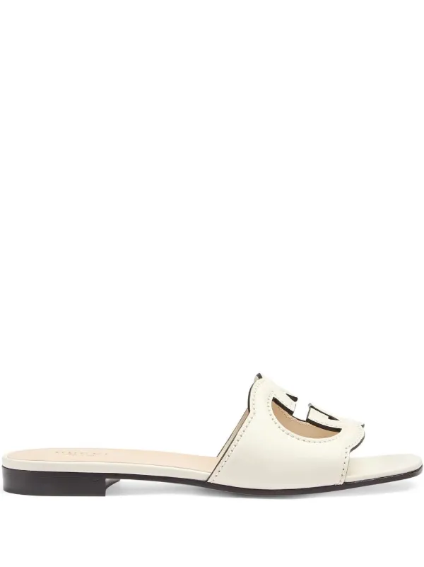 White cut best sale out sandals