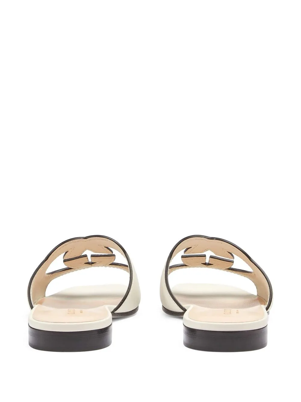 initials insignia cutout leather slides