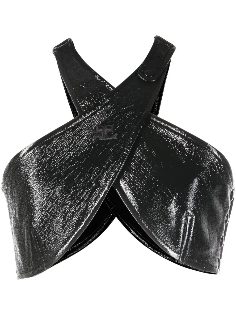 

Courrèges top corto con cuello halter - Negro