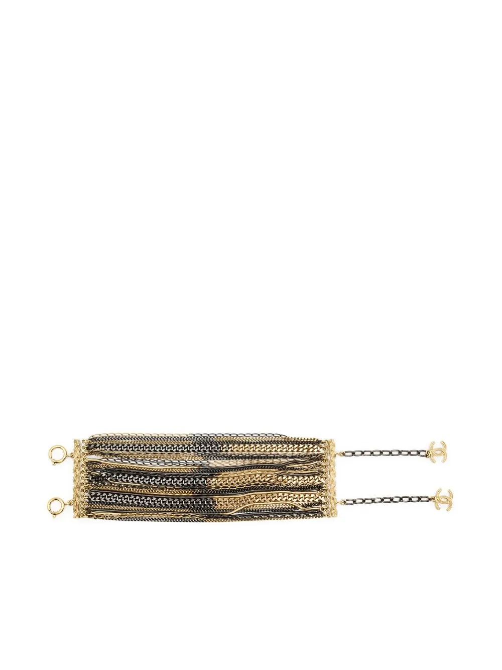 

CHANEL Pre-Owned 2000s two-tone multi-chain bracelet - Black
