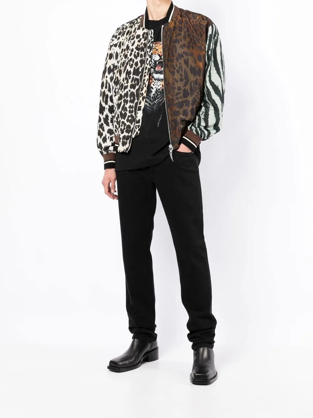 Roberto Cavalli Jeans met logoprint - Zwart