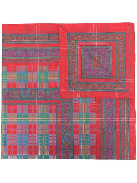 Yves Saint Laurent Pre-Owned 1980s check paisley-print scarf