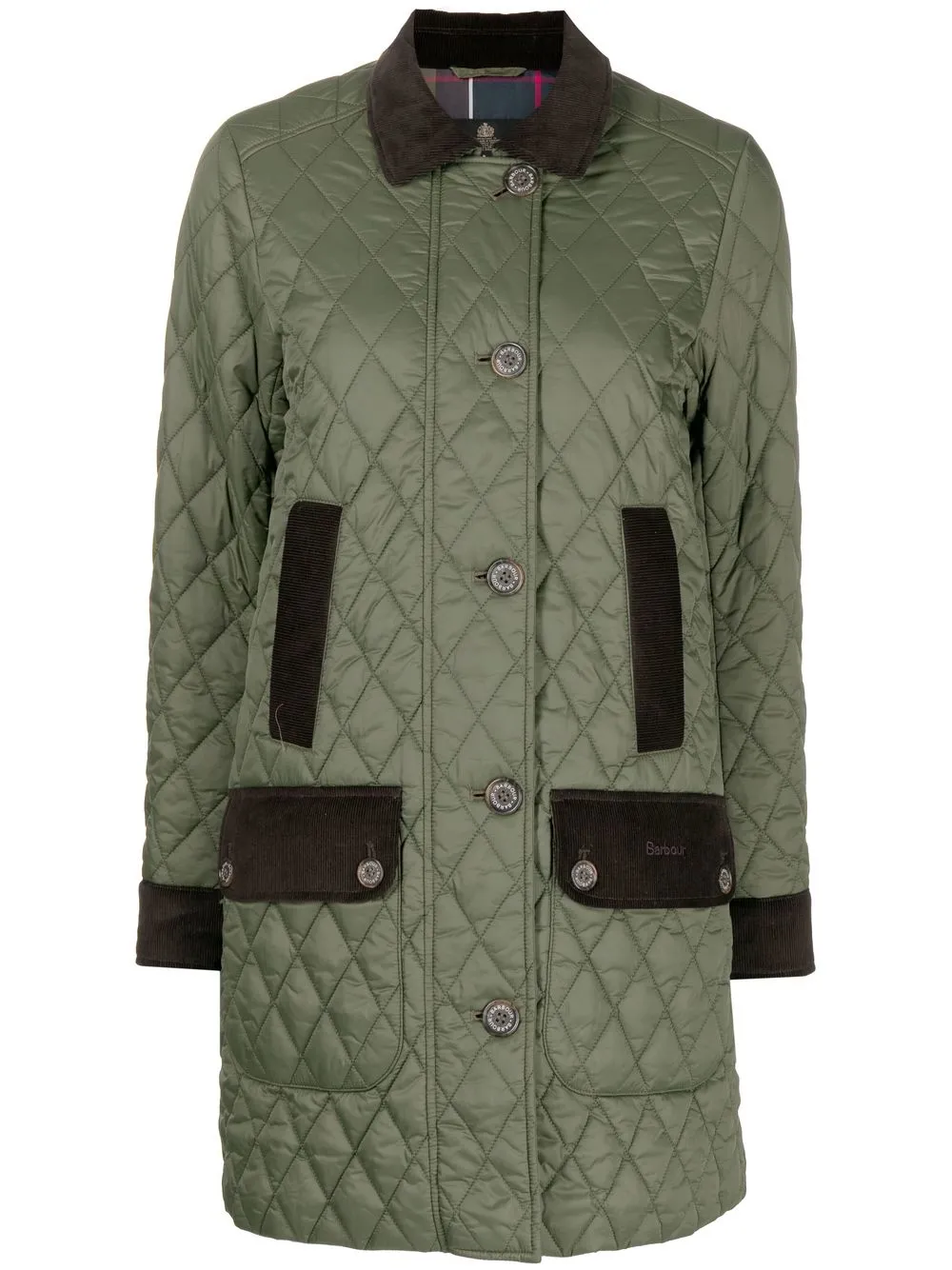 

Barbour chamarra capitonada Constable con botones - Verde